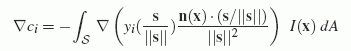 formula for gradient of c_i