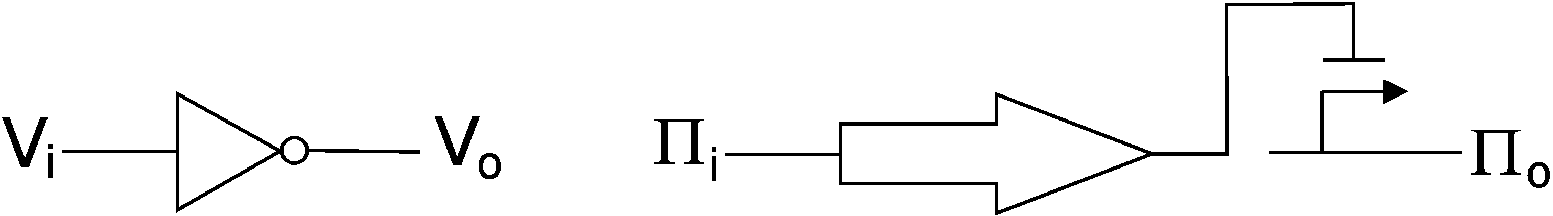 Inverter in typical digital logic and transcription-based digital logic