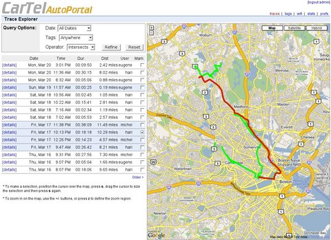 Screen shot of the AutoPortal prototype