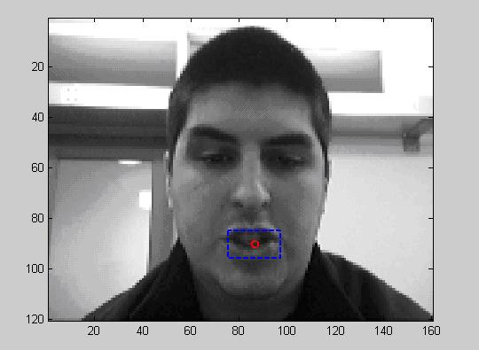 Example of video frame with face detection