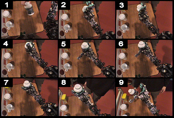 Sequence of the robot grasping an object