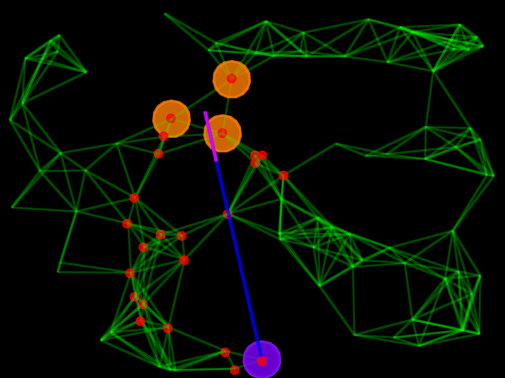 Snapshot of simulated target tracking program