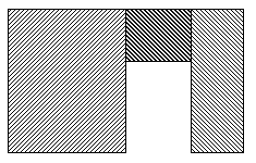 Figure 5: Instead of representing a door with portal as a 8-cornered polygonal surface, break the wall up into 3 quadrilaterals. This way portal 'semi-edges' preserve the uniqueness property with their respective adjacent 'semi-edges'